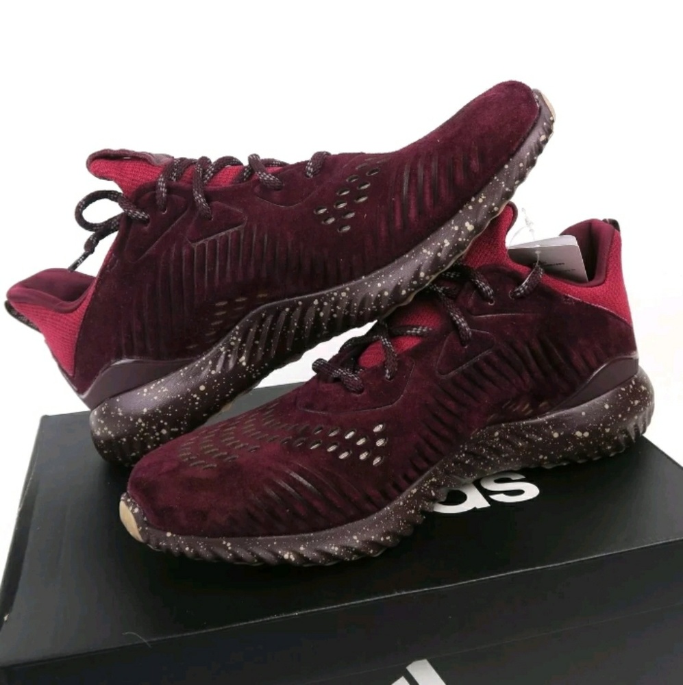 Mens Adidas Alphabounce Maroon Suede (11) - Picture 3 of 8
